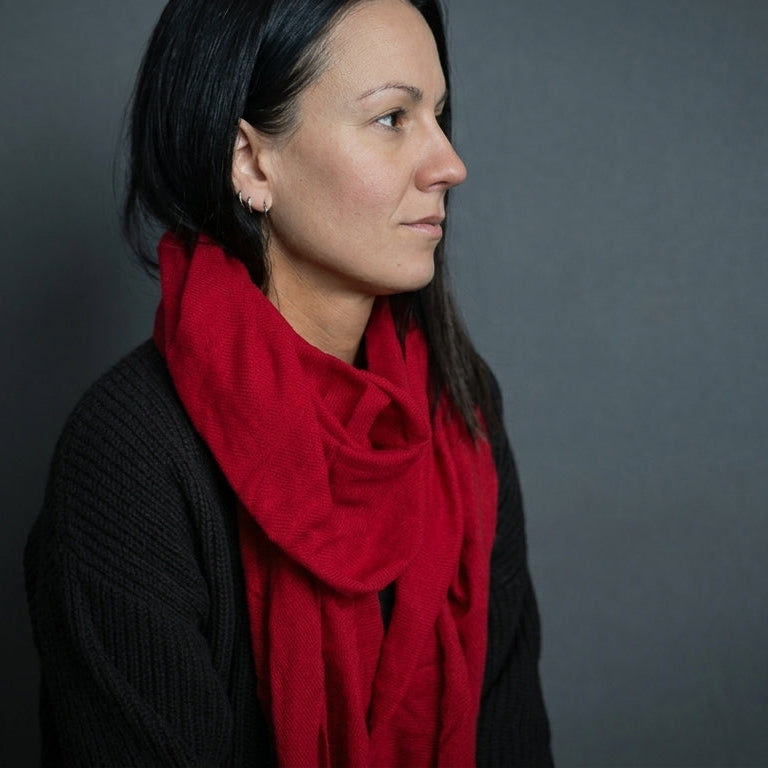 Cashmere shawl solid color, Red