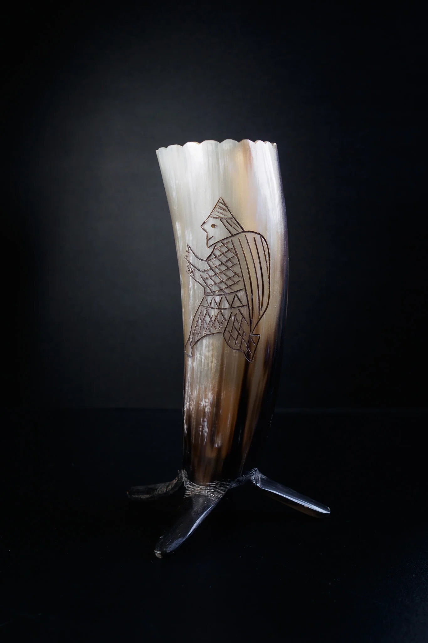 Graverat champagneglas