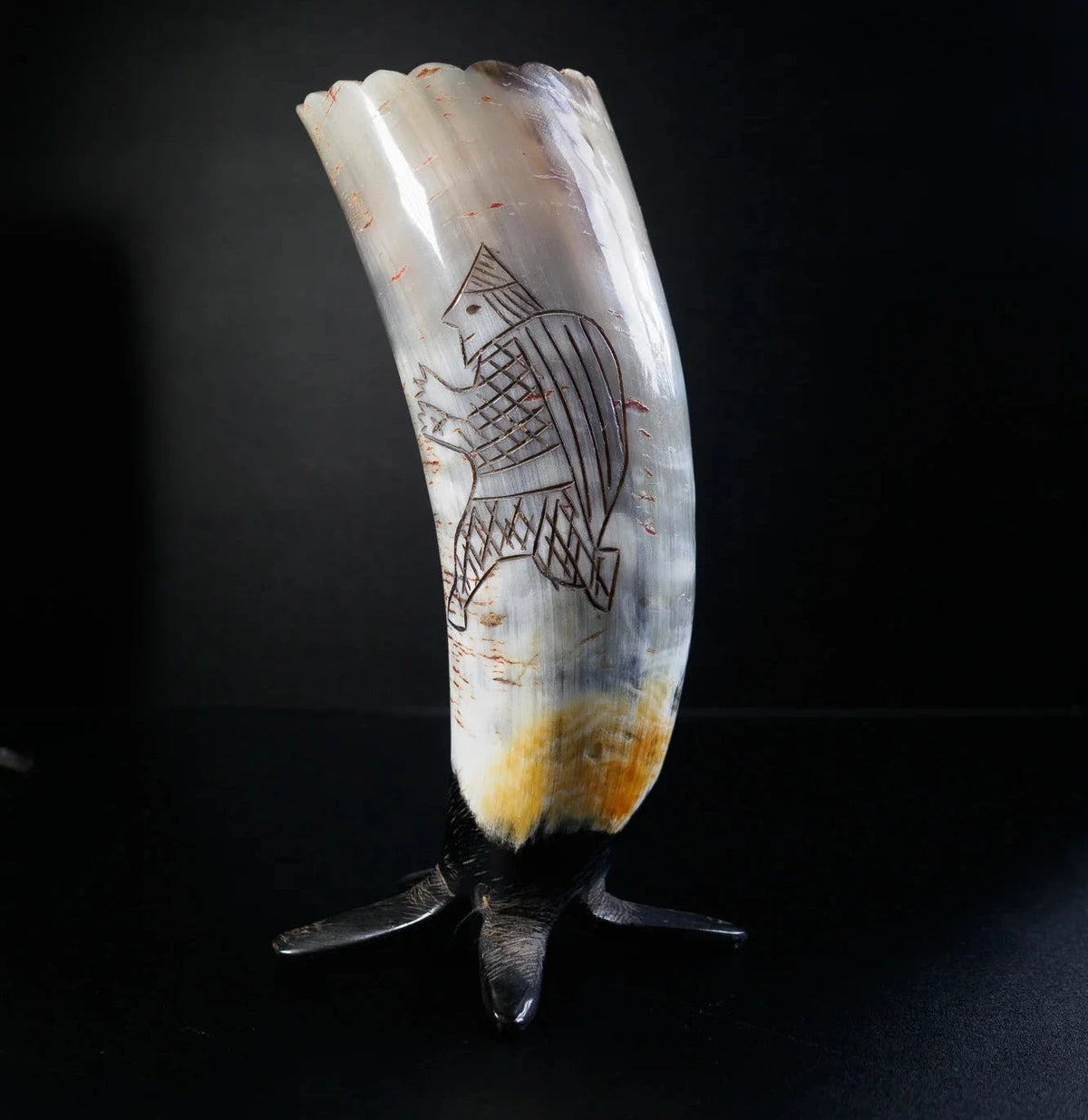 Engraved Horn mug