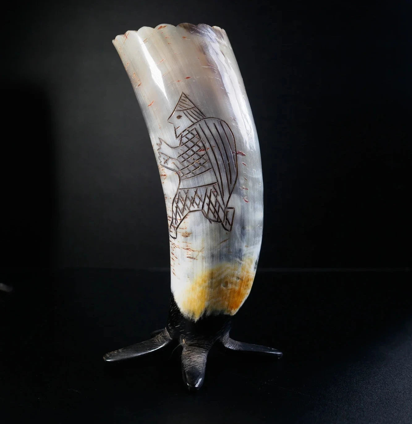 Engraved Horn mug