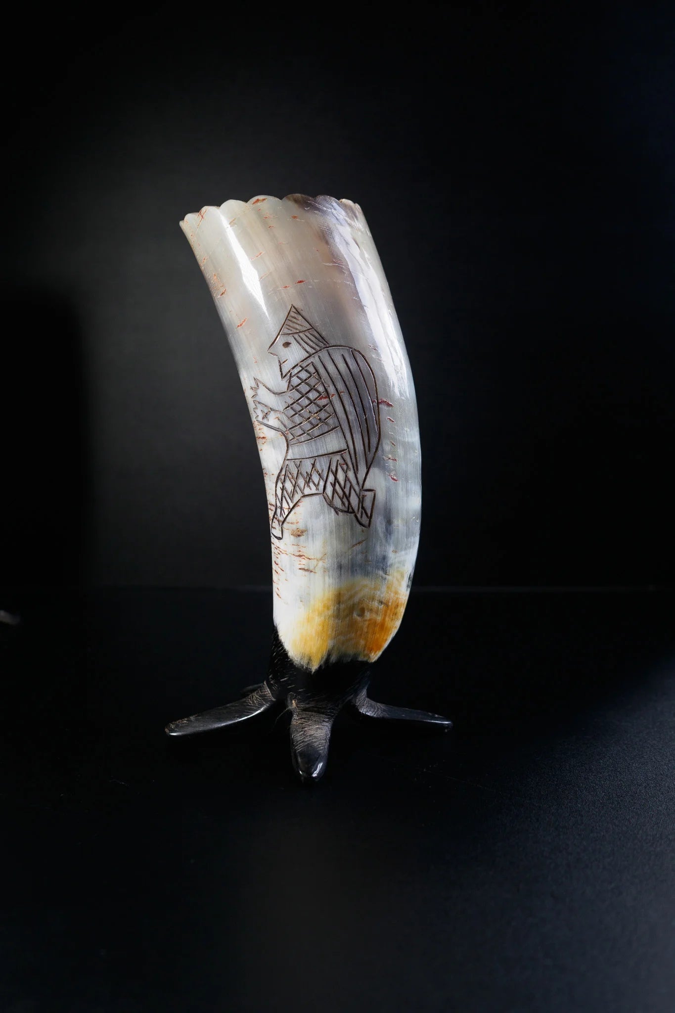 Graverat champagneglas