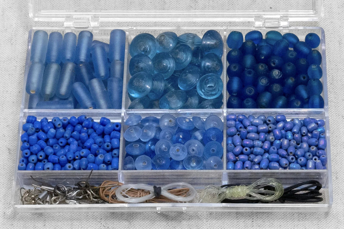 Bead box with Blue beads