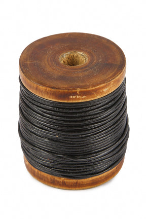 Leather cord black, 20 m, 1 mm