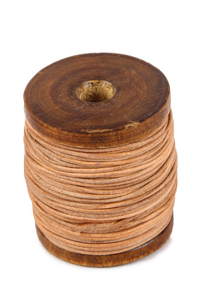 Natural leather cord, 20 m, 1 mm