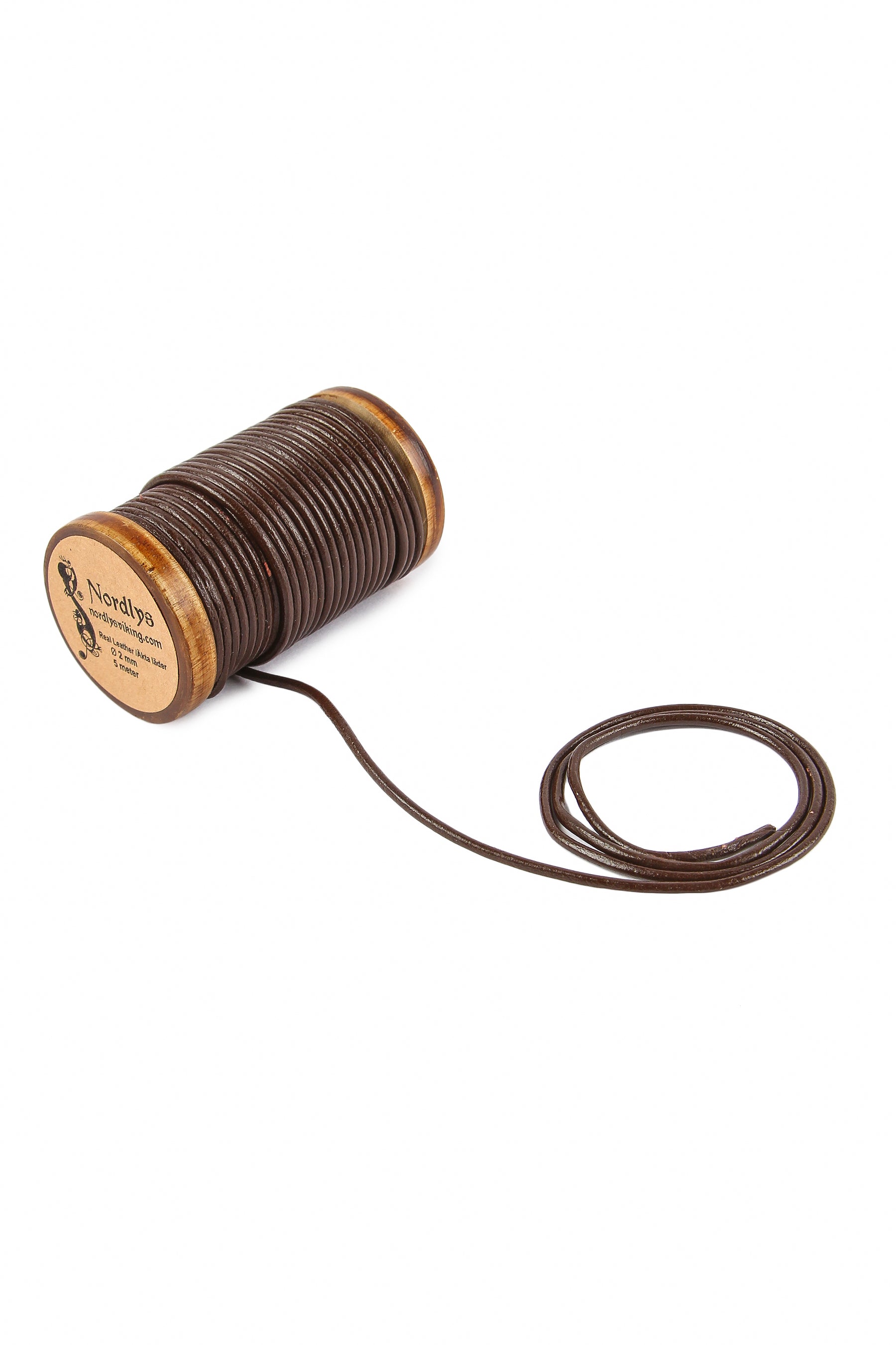Läderband brun, 2mm, 5m