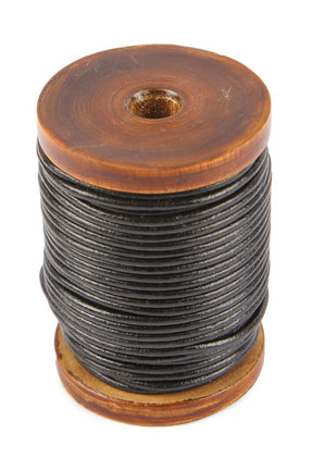 Leather cord black 20 m, 2 mm