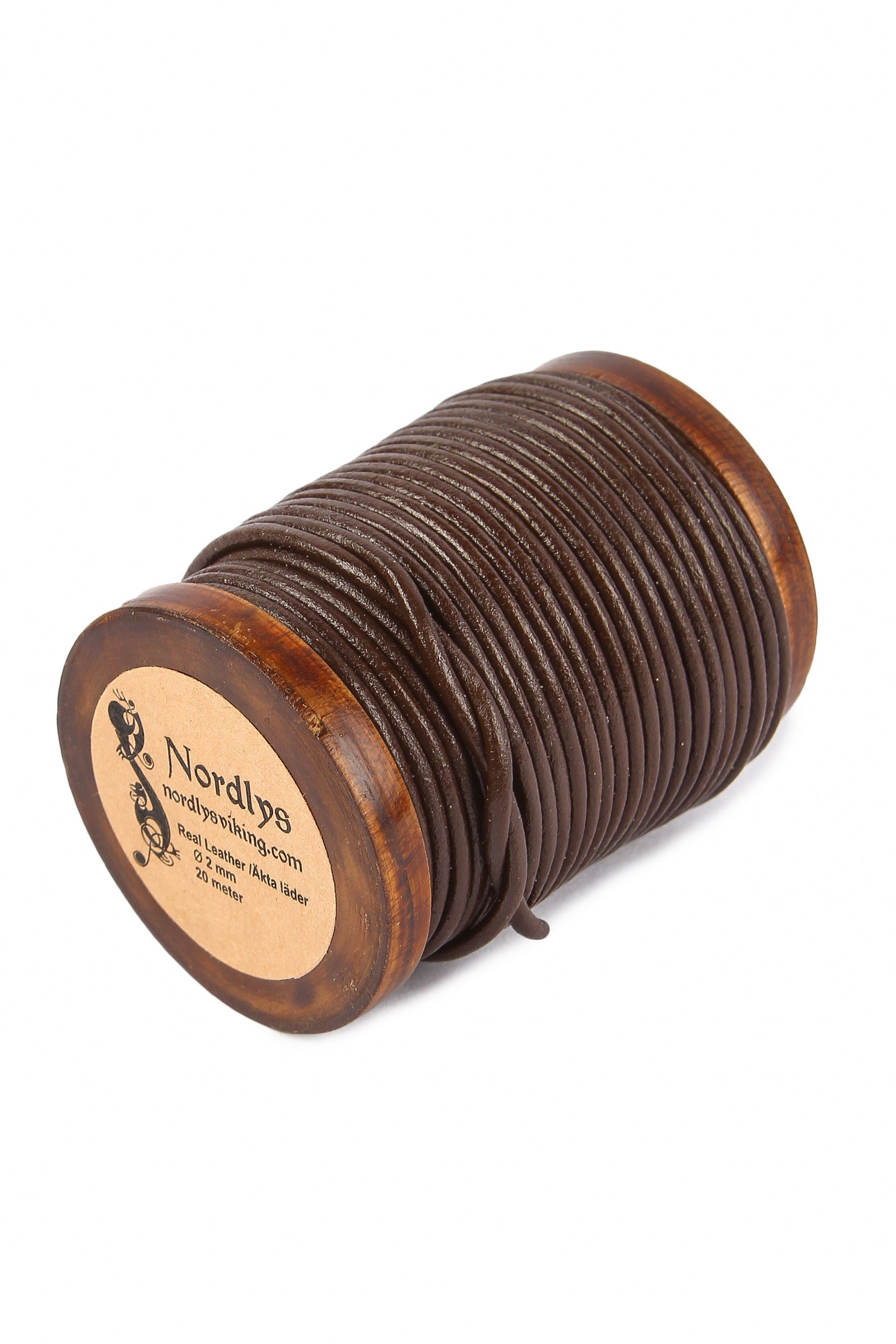 Läderband brun, 2mm, 20m