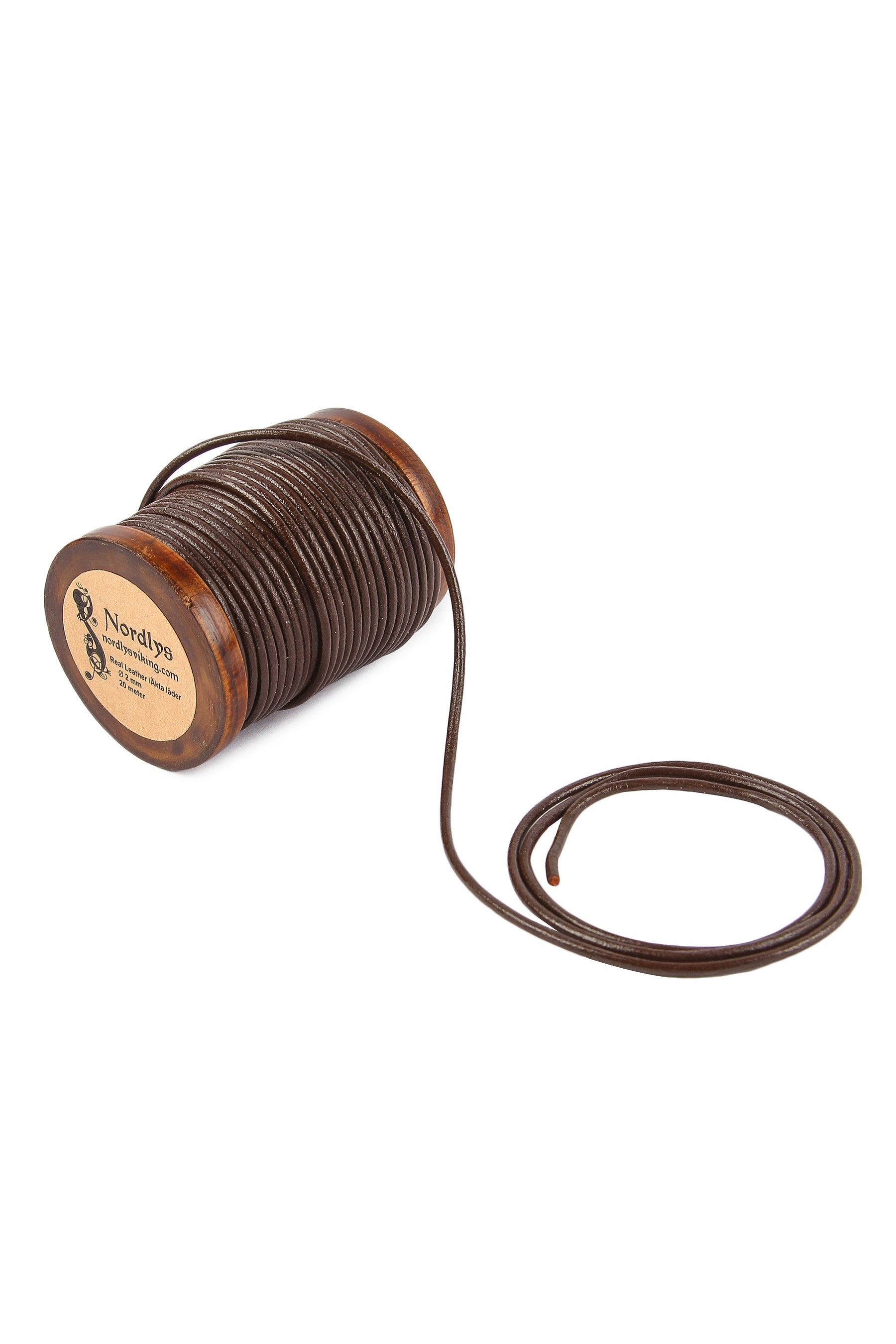Läderband brun, 2mm, 20m