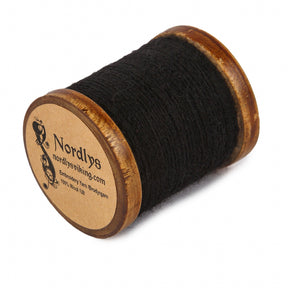 Black embroidery thread 100% wool