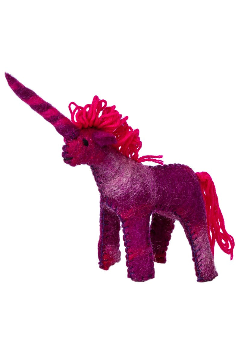 enhörning unicorn lilla purple tovad felted wool ull nordlys 