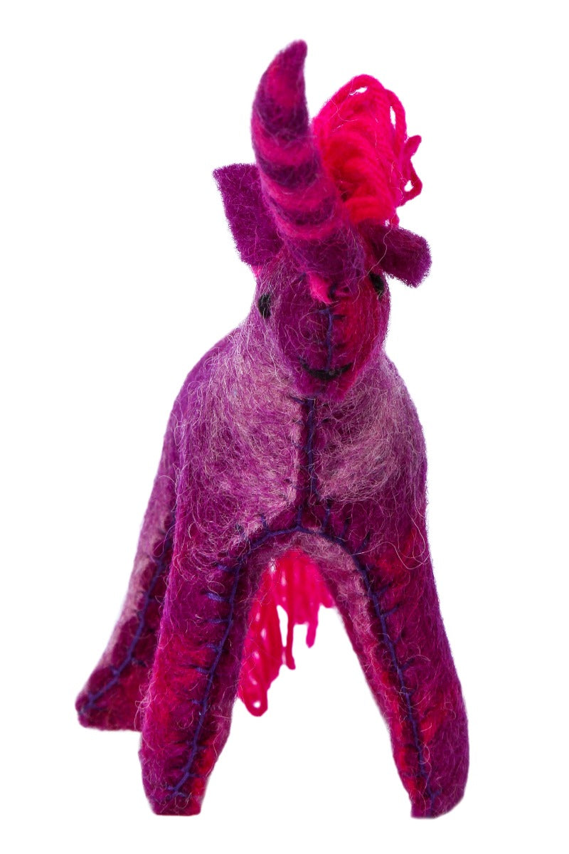 enhörning unicorn lilla purple tovad felted wool ull nordlys