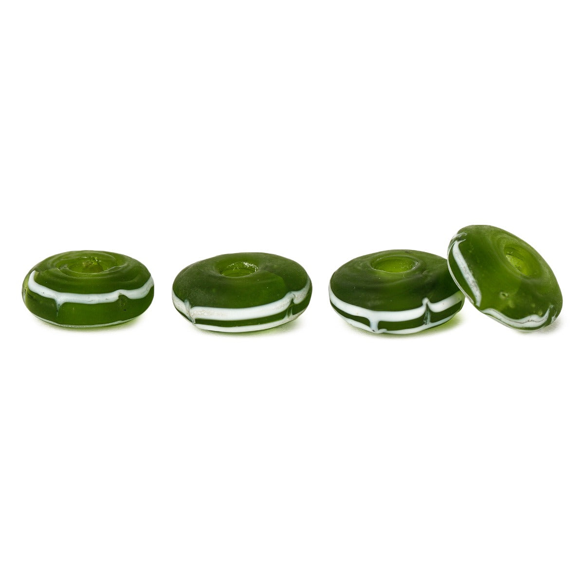 Green matt glass bead