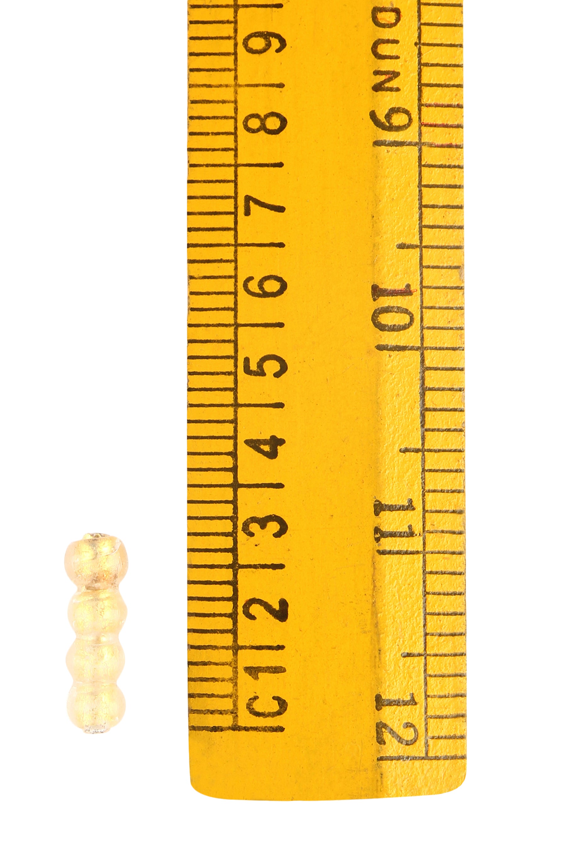 Glass bead with leaf gold