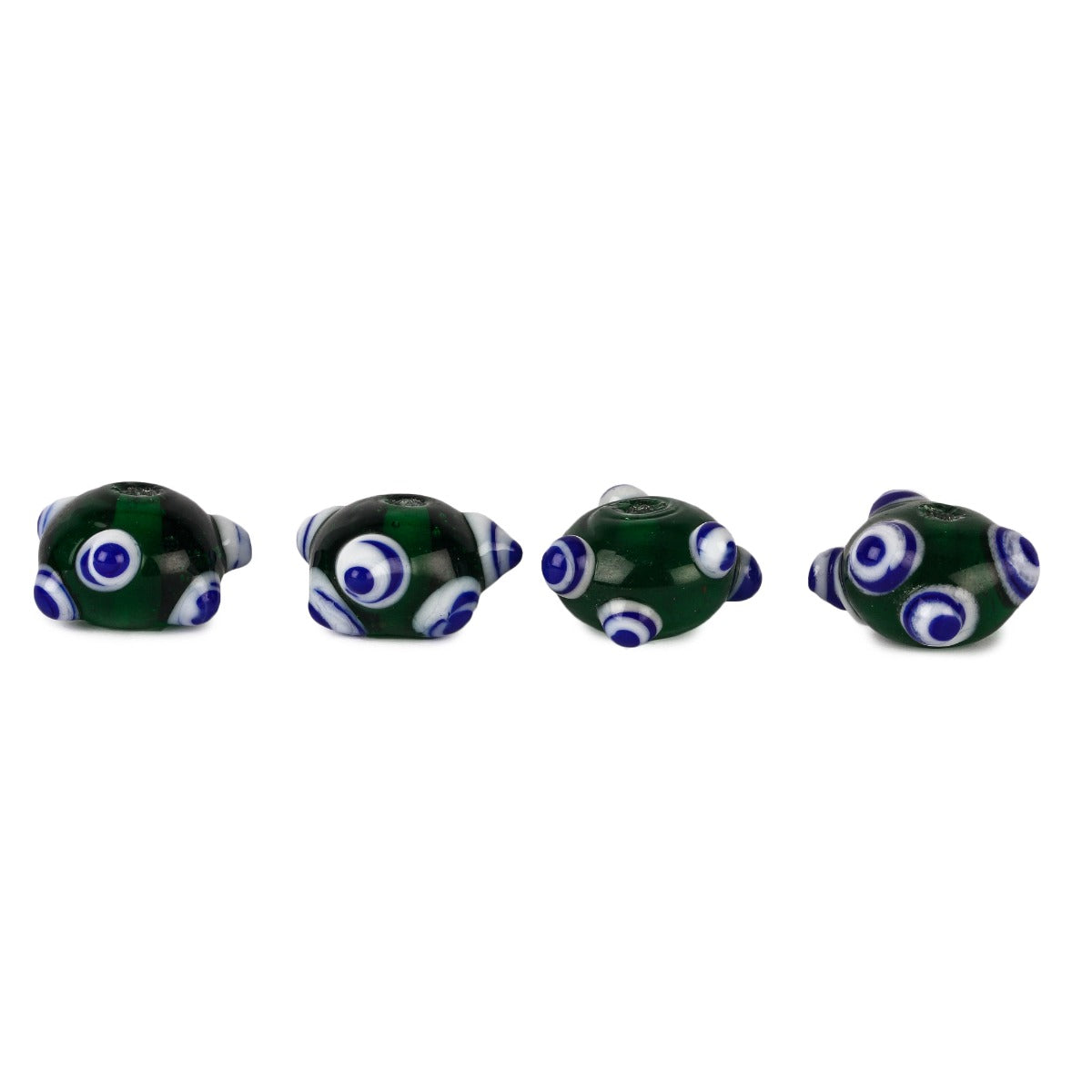 Blue glass bead with eyes