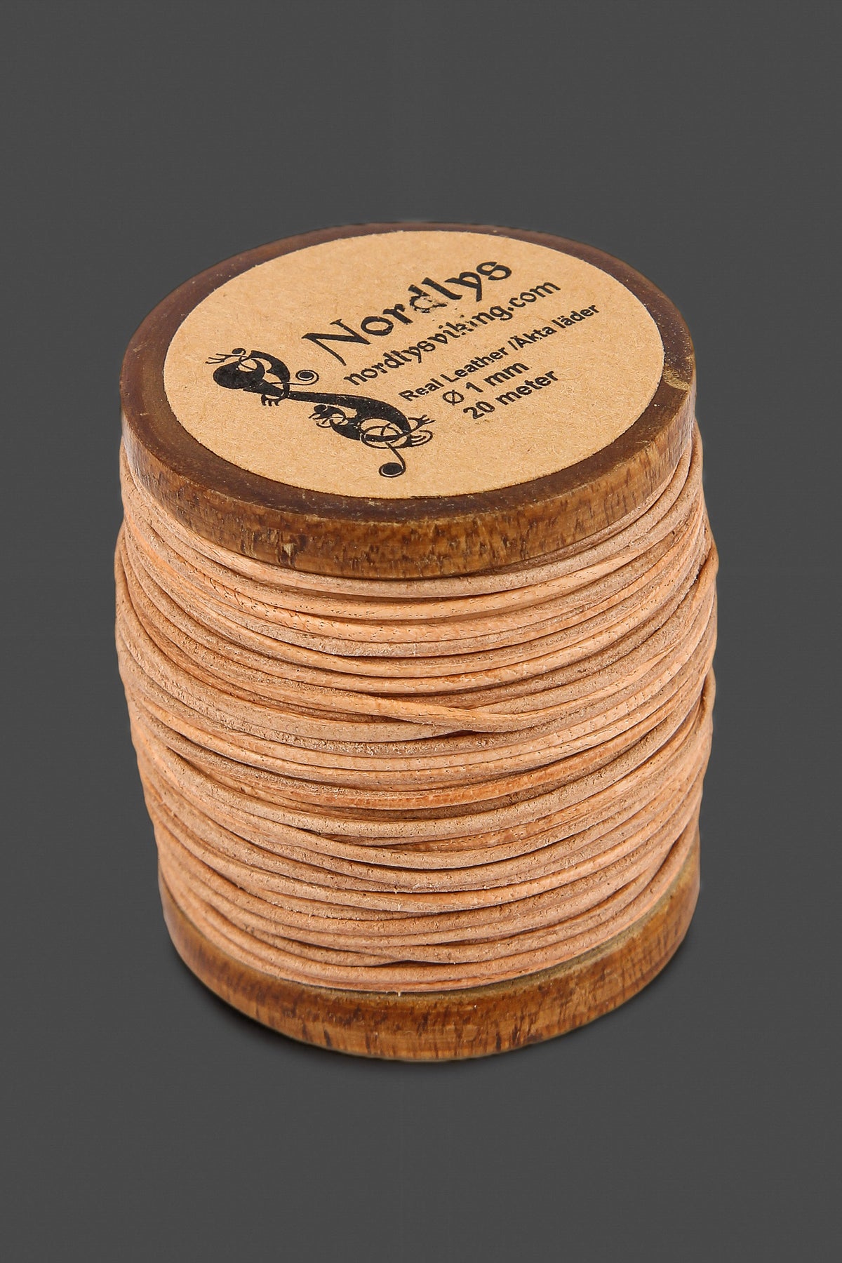 Leather string natural, 1mm, 20m
