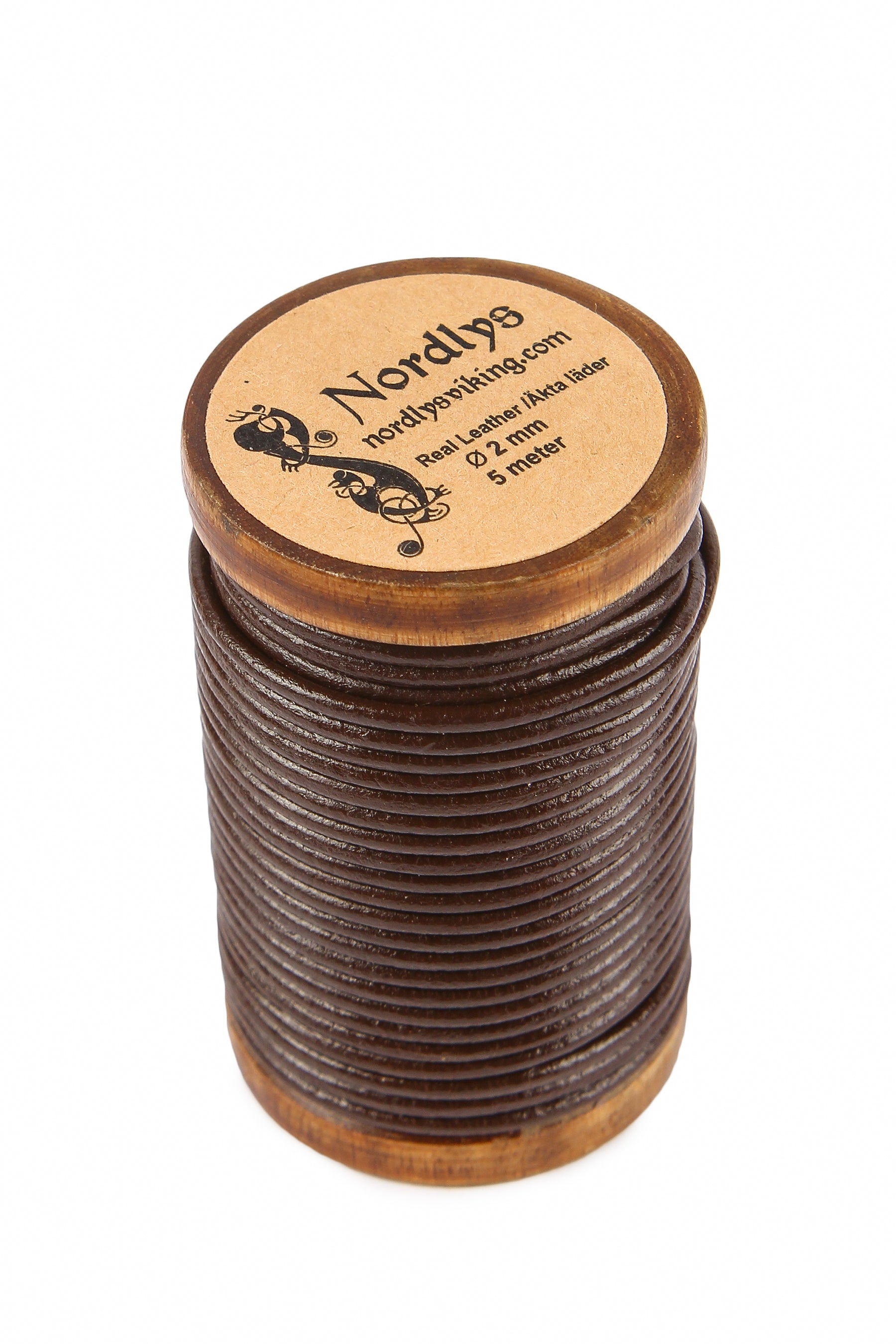 Läderband brun, 2mm, 5m