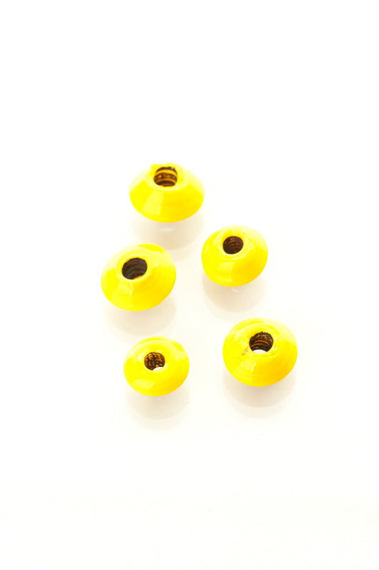 Yellow lentil shaped glass bead, Gotland