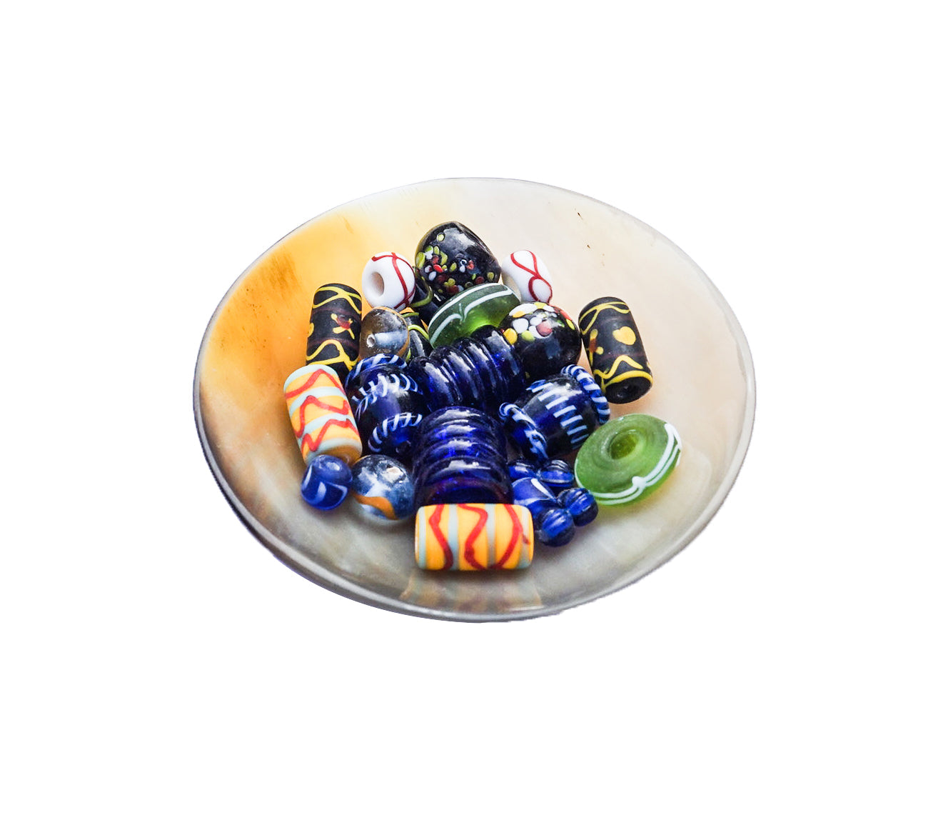 Mix of Norwegian historical glass beads, 22pcs