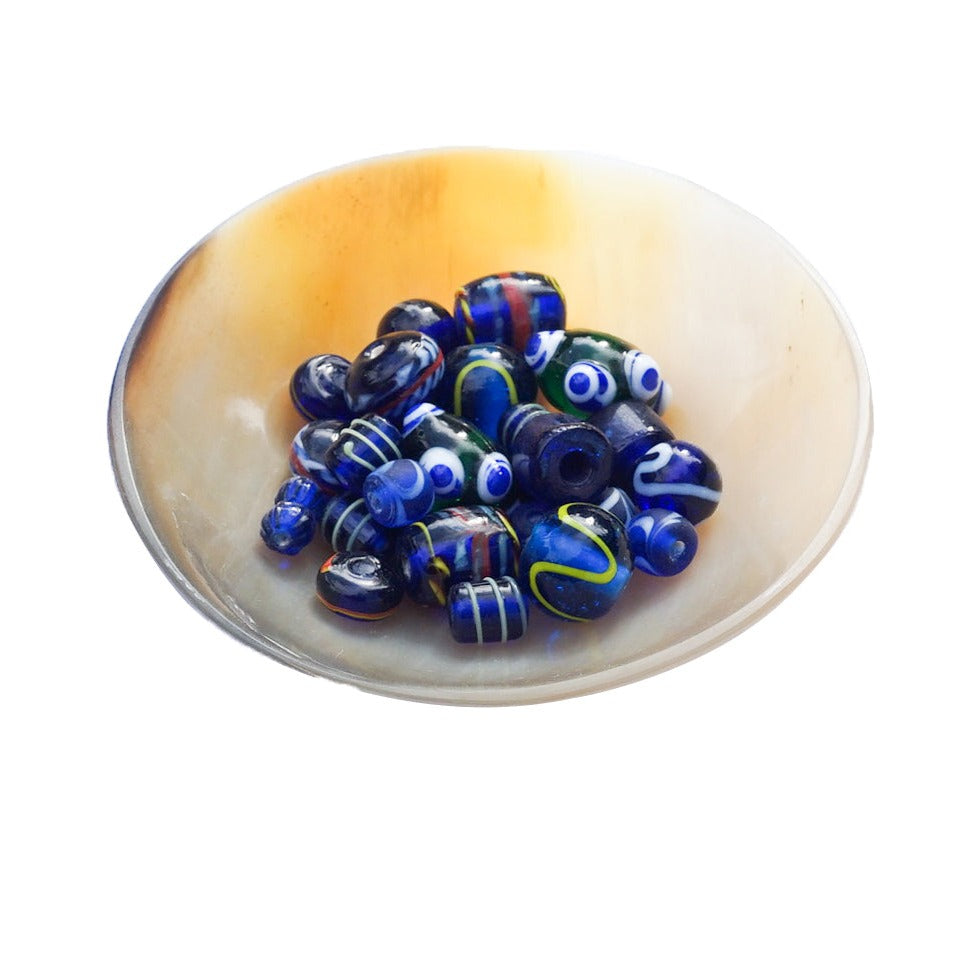 Mix of blue historical glass beads