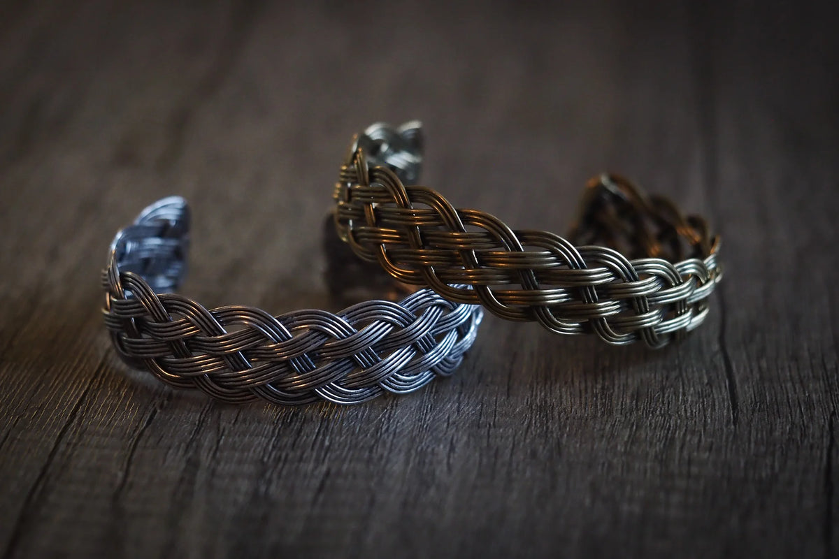 Brass braided bracelet.