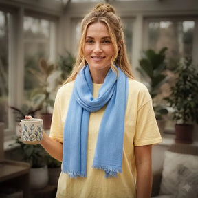 Cashmere shawl sky blue