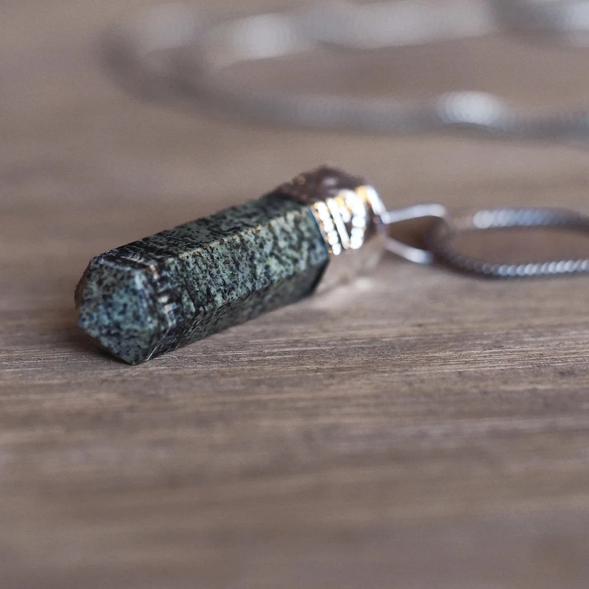 Stone pendant, Green Zebra-Jasper