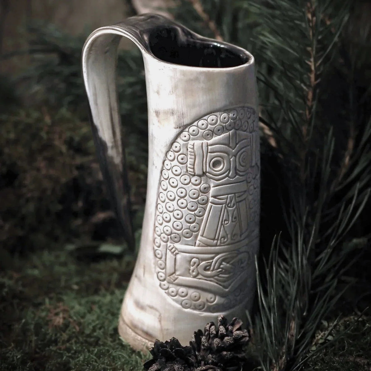 Hand-carved beer mug, Mjolnir