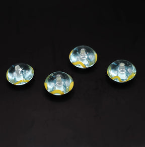 Blå glaspärla med dekor