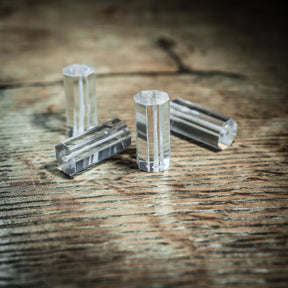Octagonal rock crystal bead