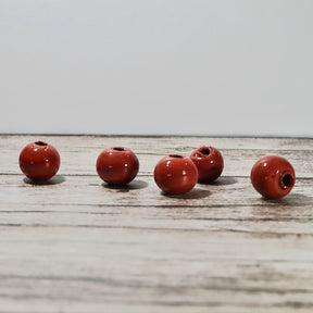 Glaspärla, röd