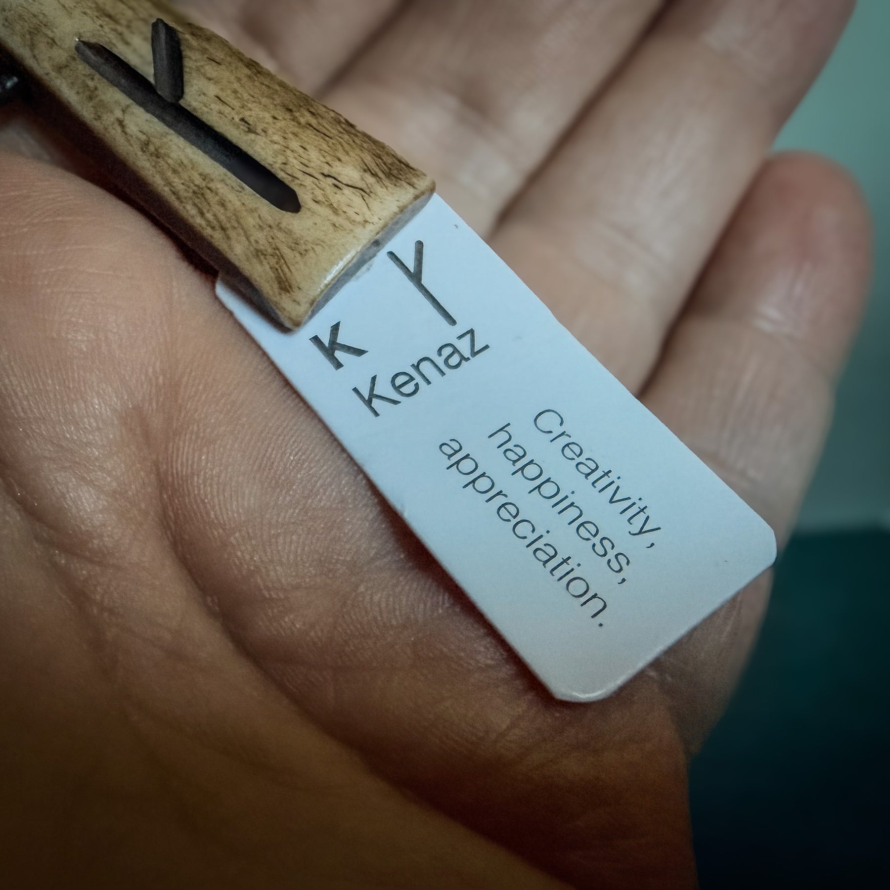 Nordic rune pendant in bone