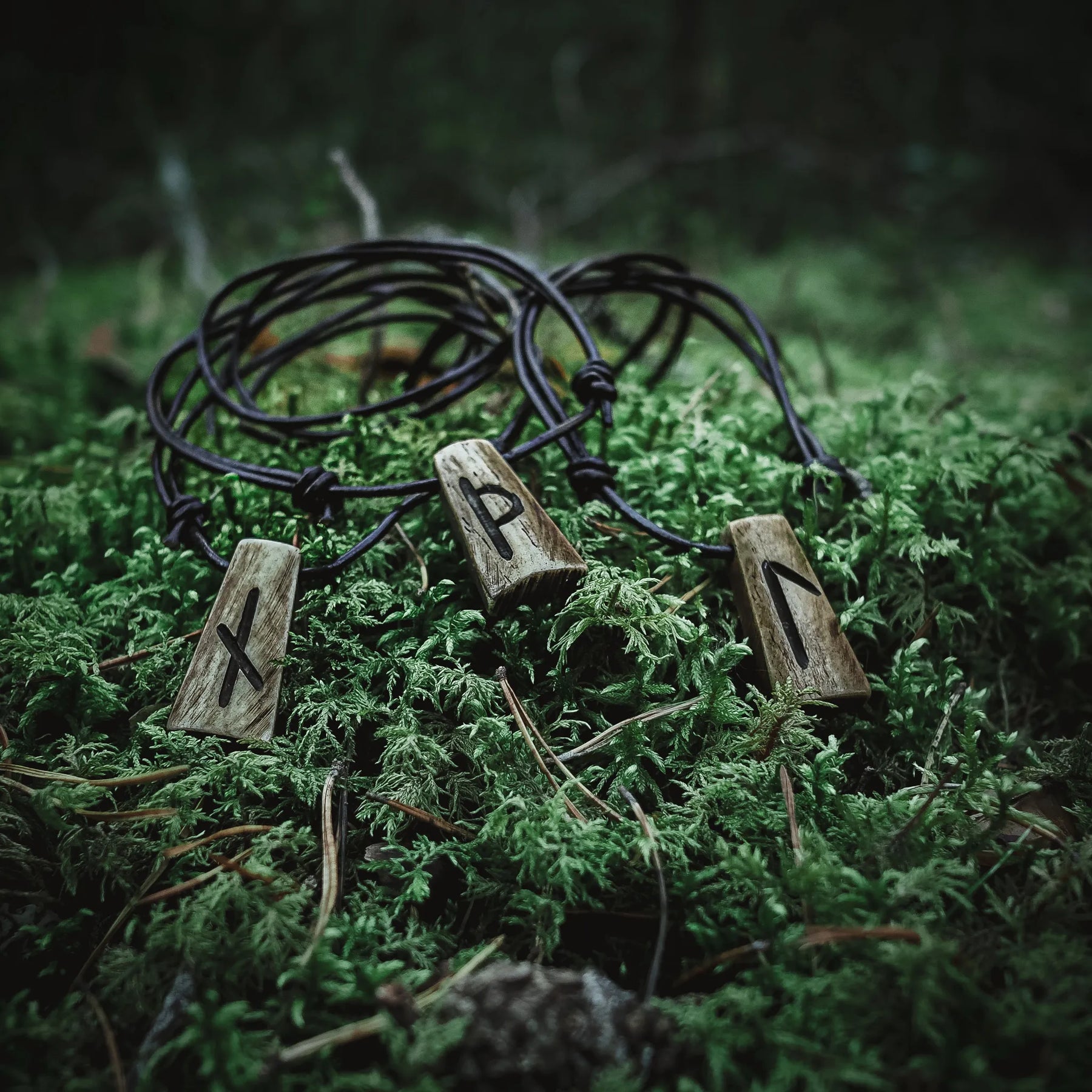 Nordic rune pendant in bone