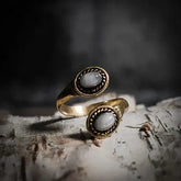 Spiral ring with Moonstones