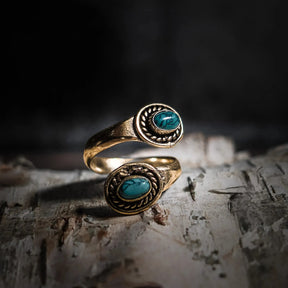 Spiralring with turquoise