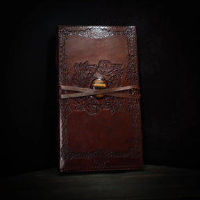 Leather book with stone, large