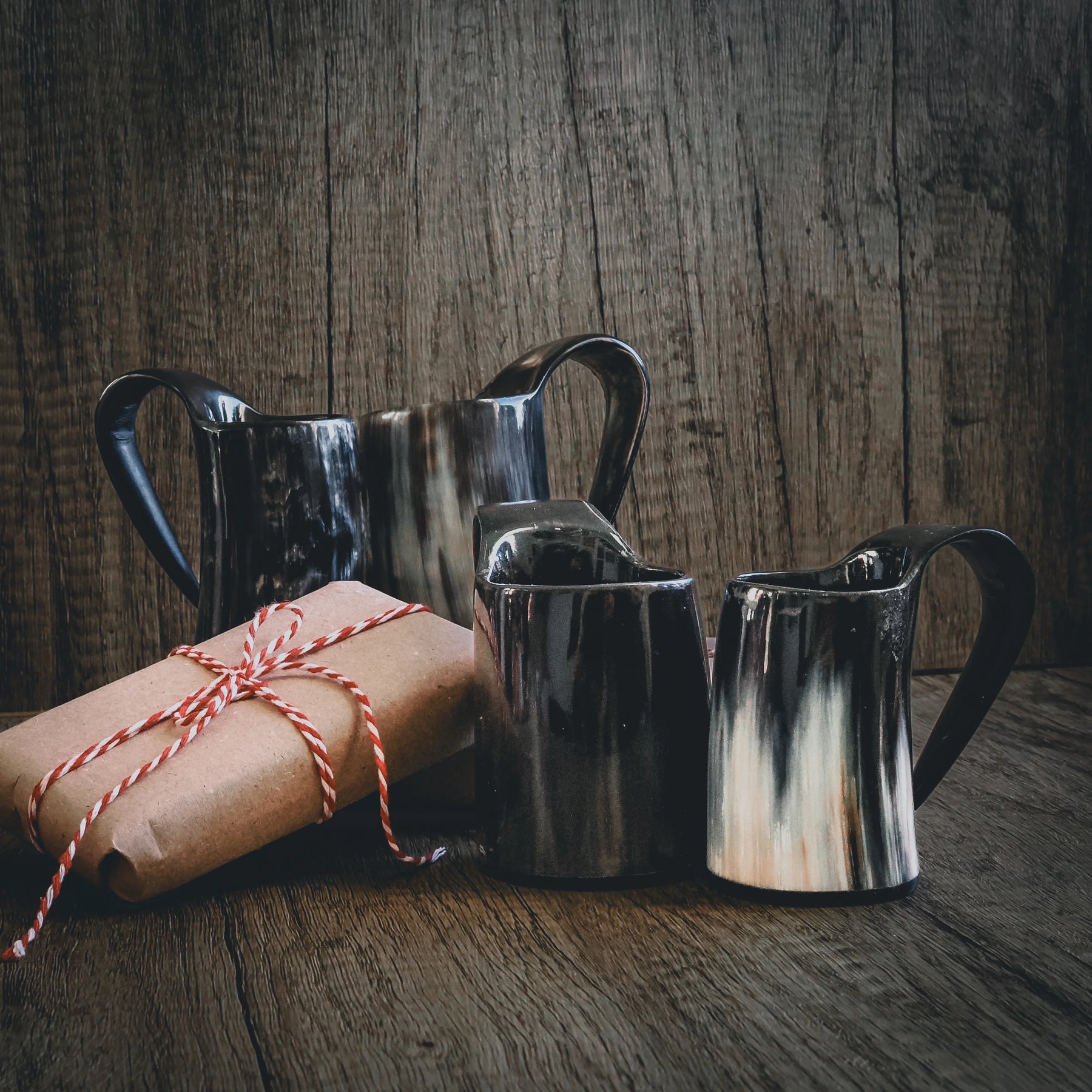 Set of four mulled wine mugs