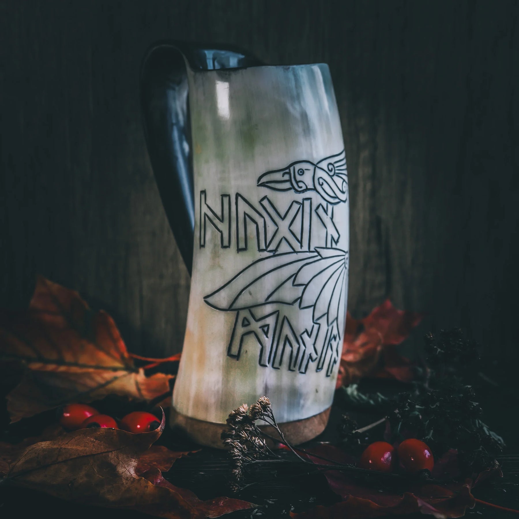 Beer mug Hugin and Munin