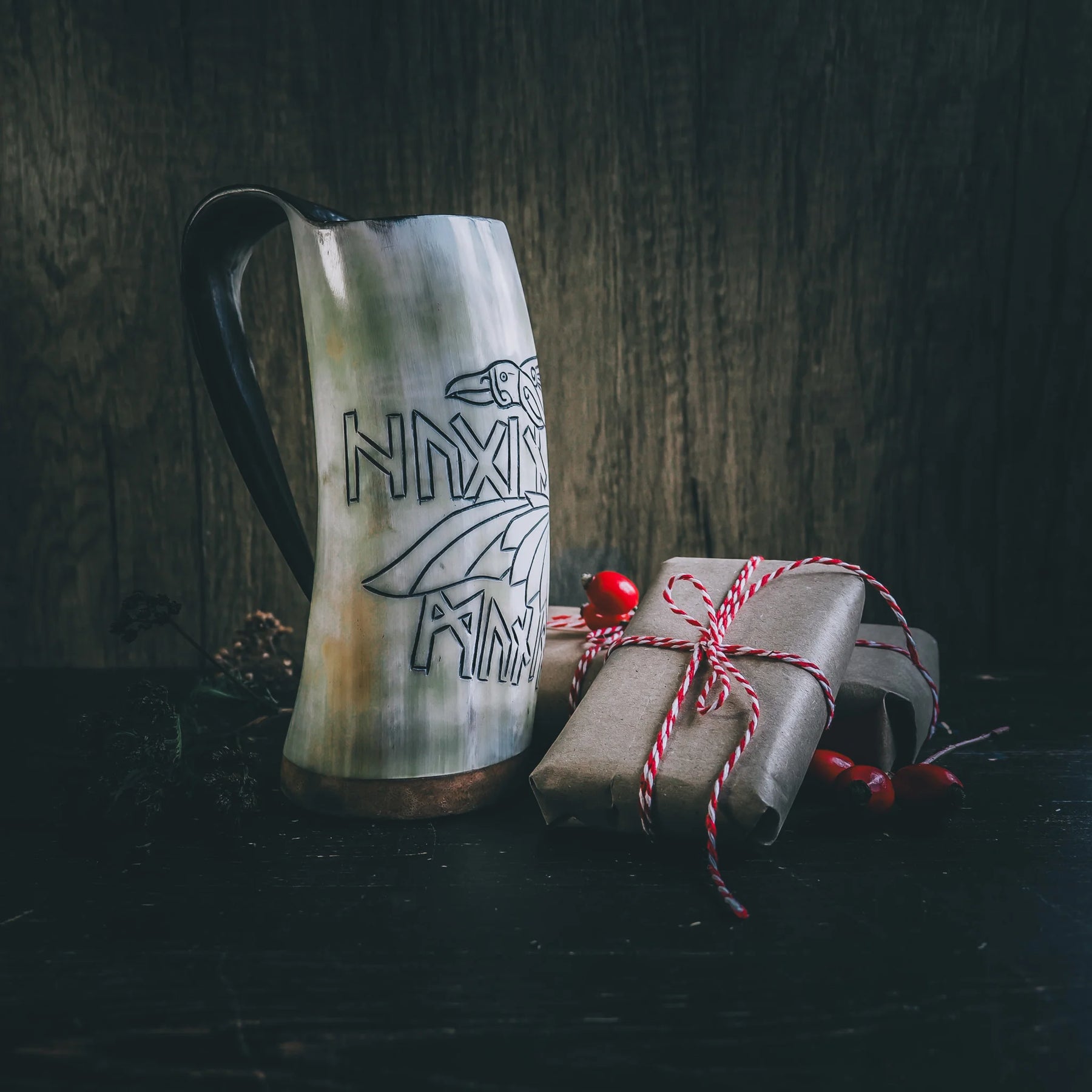 Beer mug Hugin and Munin