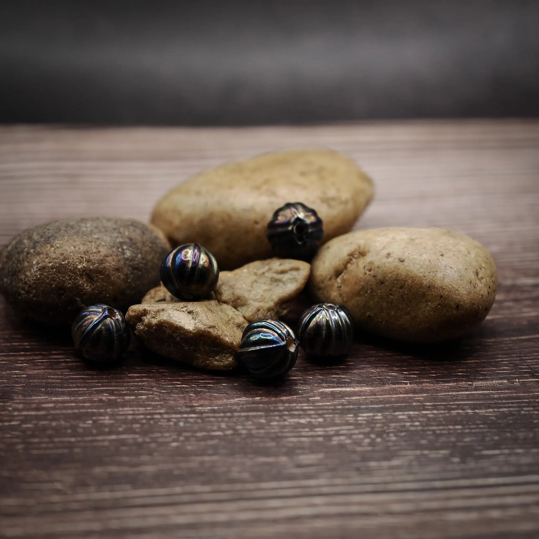 Melonpärla, med metallisk yta