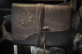 Leather notebook with Vegvisir symbol
