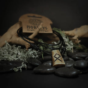 Nordic rune pendant in bone