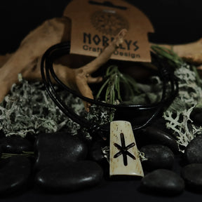 Nordic rune pendant in bone