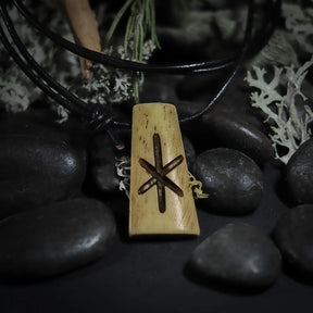 Nordic rune pendant in bone