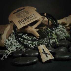 Nordic rune pendant in bone