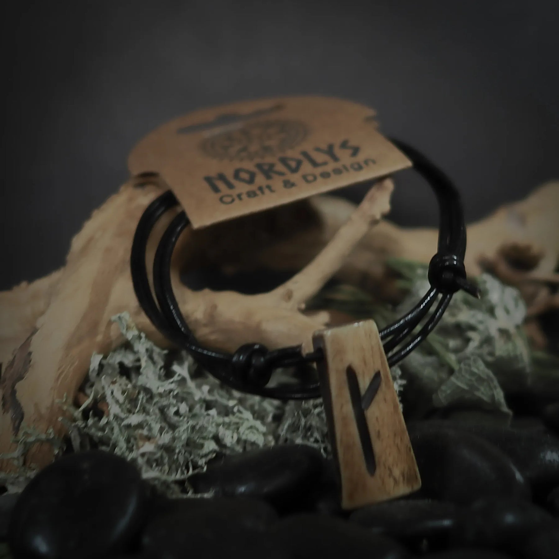 Nordic rune pendant in bone