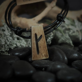 Nordic rune pendant in bone