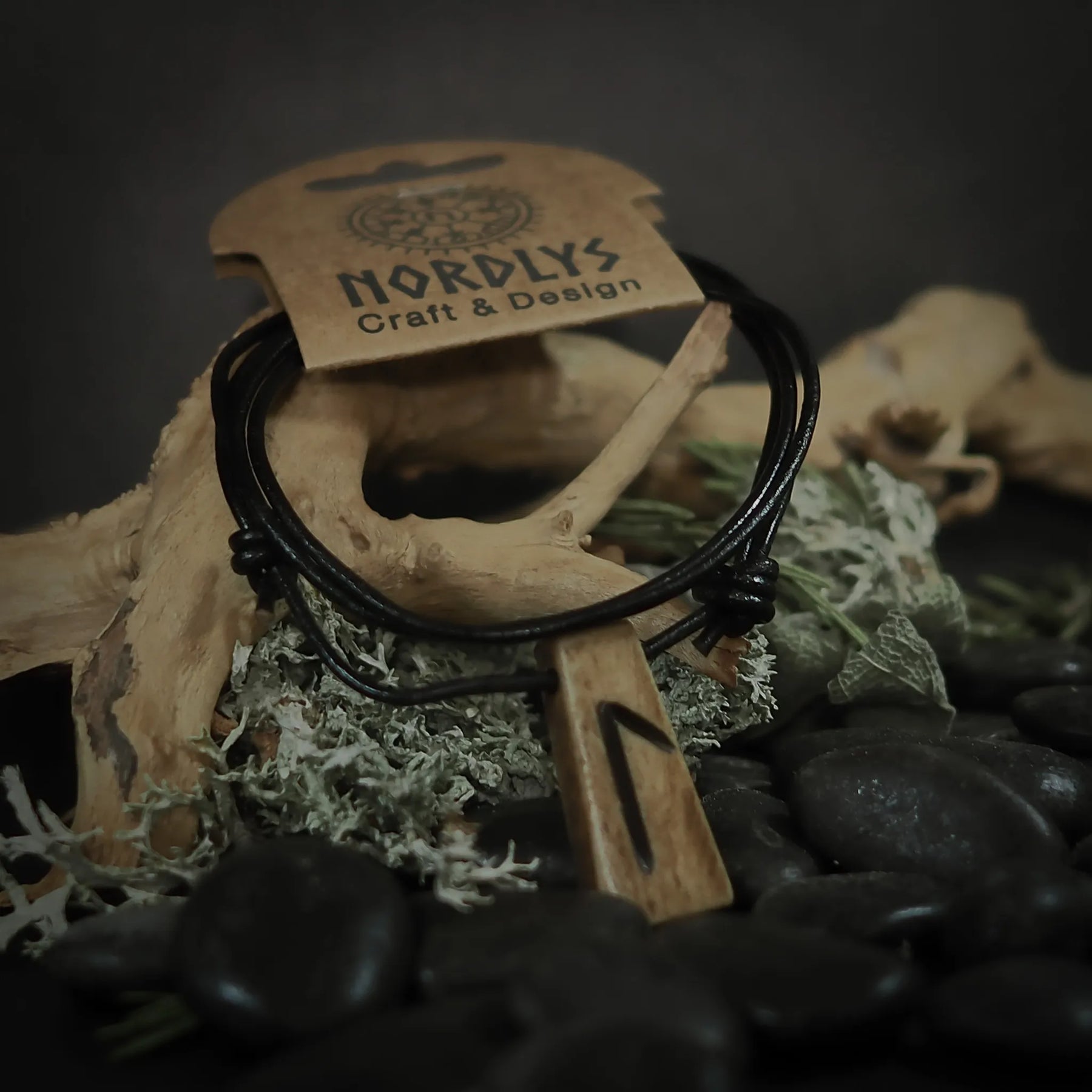 Nordic rune pendant in bone