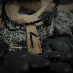 Nordic rune pendant in bone