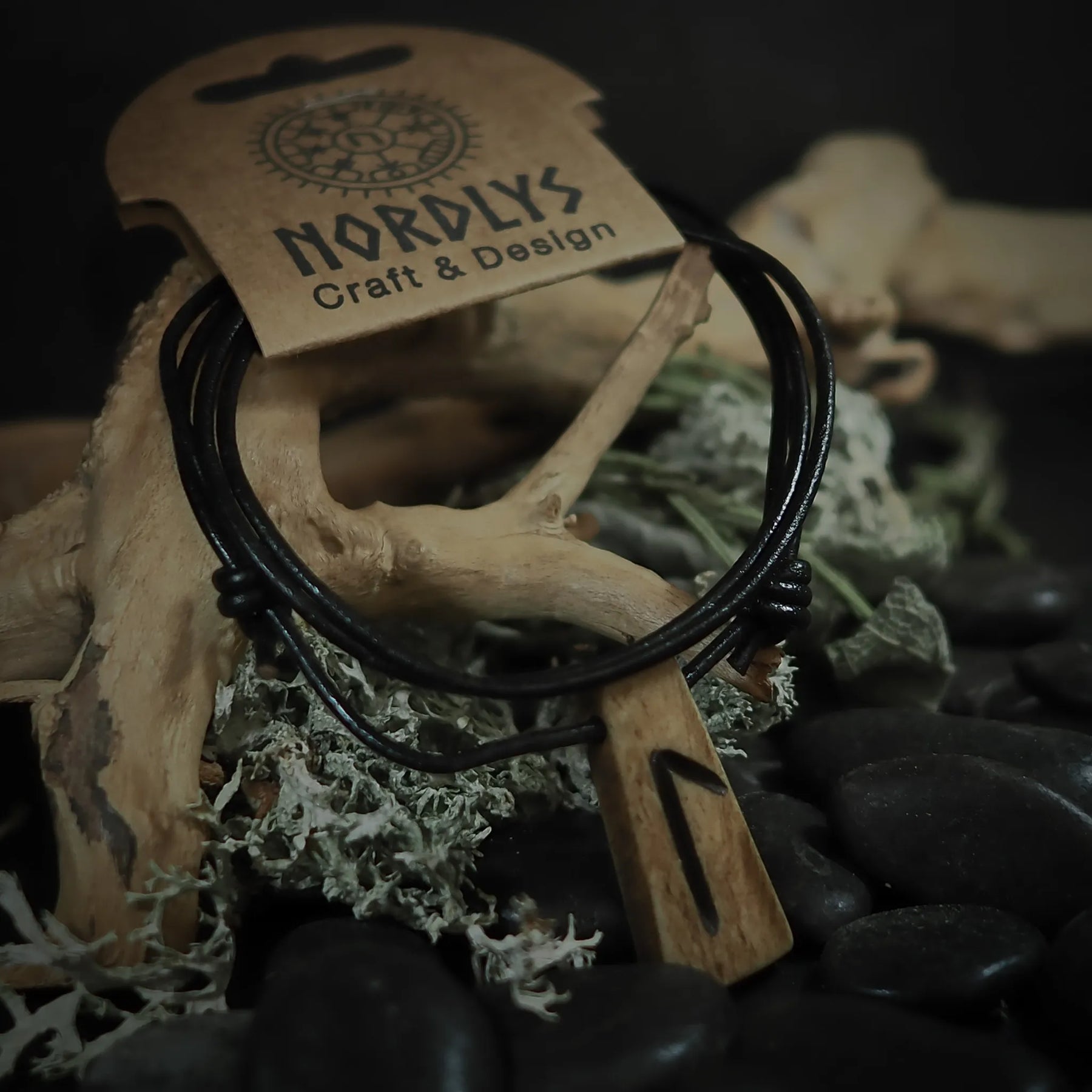 Nordic rune pendant in bone