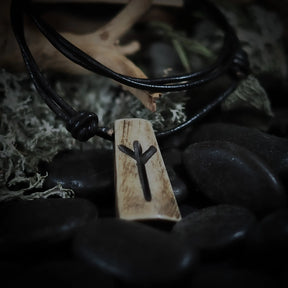 Nordic rune pendant in bone